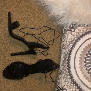 Forever 21 Black Strappy Heels